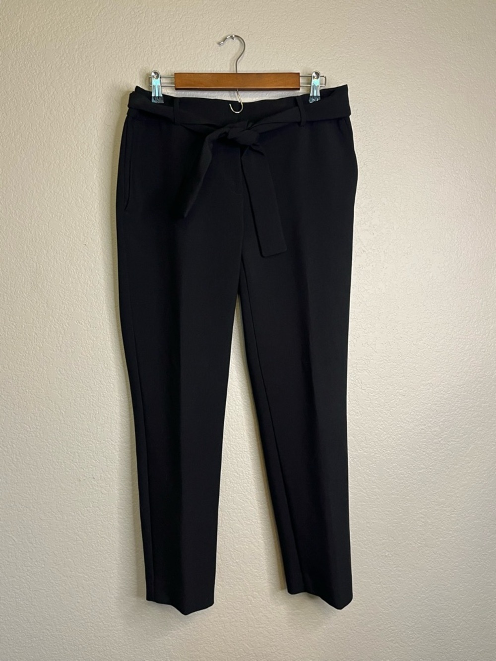 Ann Taylor High-Rise Black Tie-Waist Cropped Pants Women's Size 6 - Picture 2 of 11